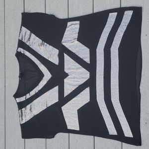 Design History Cap Sleeve Sparkley Sheer Top 1X